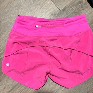 PINK LULULEMON SPEED UP SHORTS